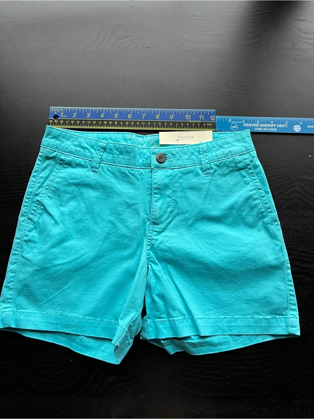 Sonoma Goods for Life (Original $30) Teal Everyday Chino Shorts Size 4 - Picture 6 of 16